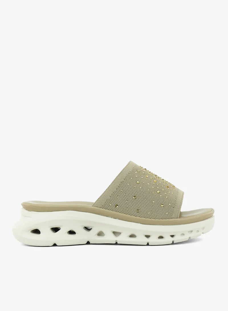 Zayna Khaki 221-336 Zayna Ladies Casual Slides 3F2006-911 Khaki for Women | Best Price UAE