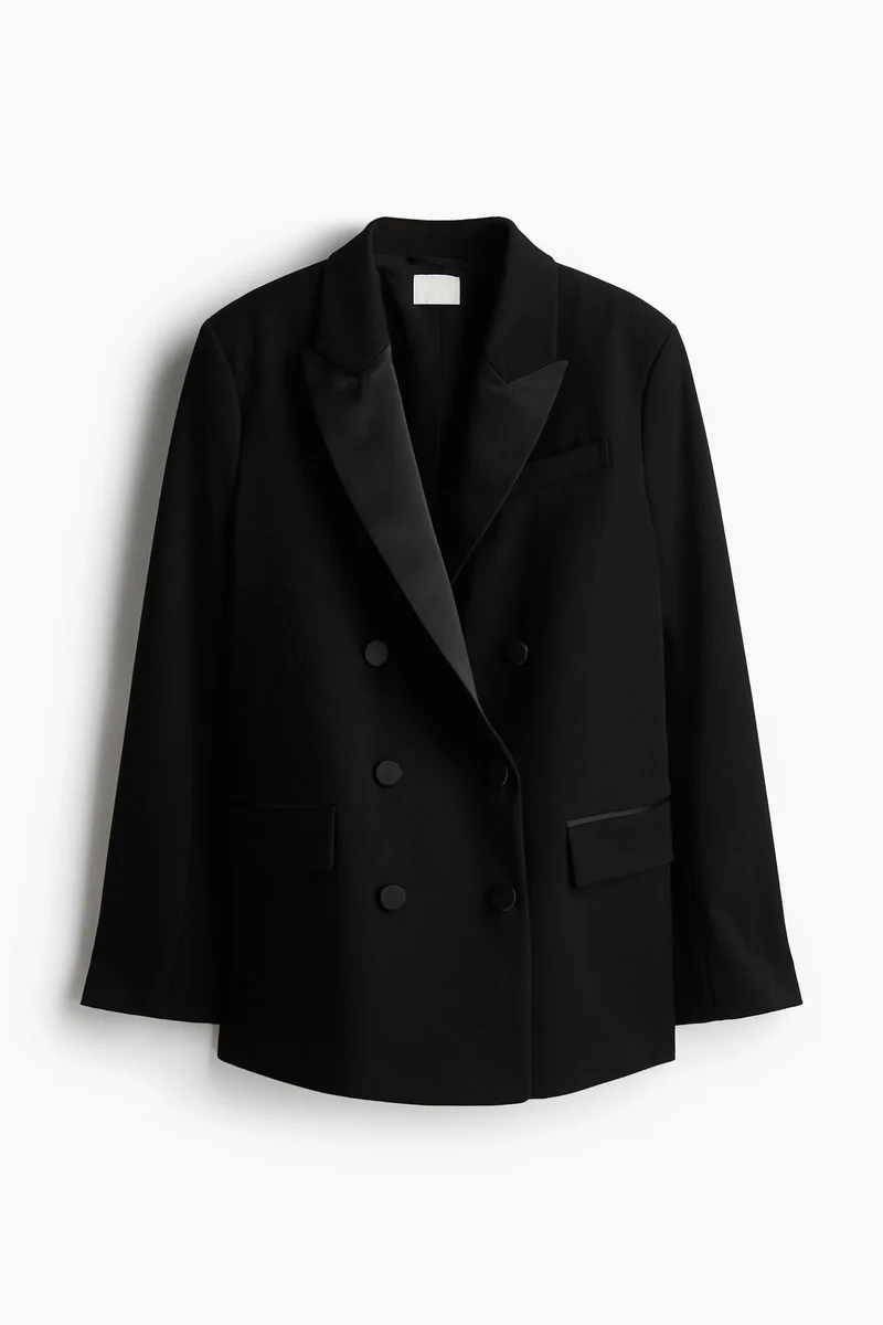 H&M Double-breasted tuxedo blazer