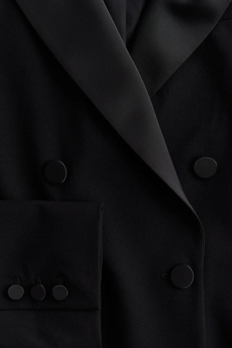 H&M Double-breasted tuxedo blazer