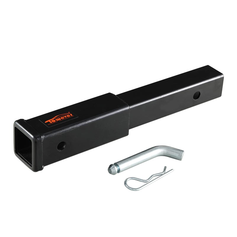Towever 84433P Towever Trailer Hitch Extender 12 Inch Extension Receiver Tube with Pin and Clip 12 inches Length 3500 lbs GTW