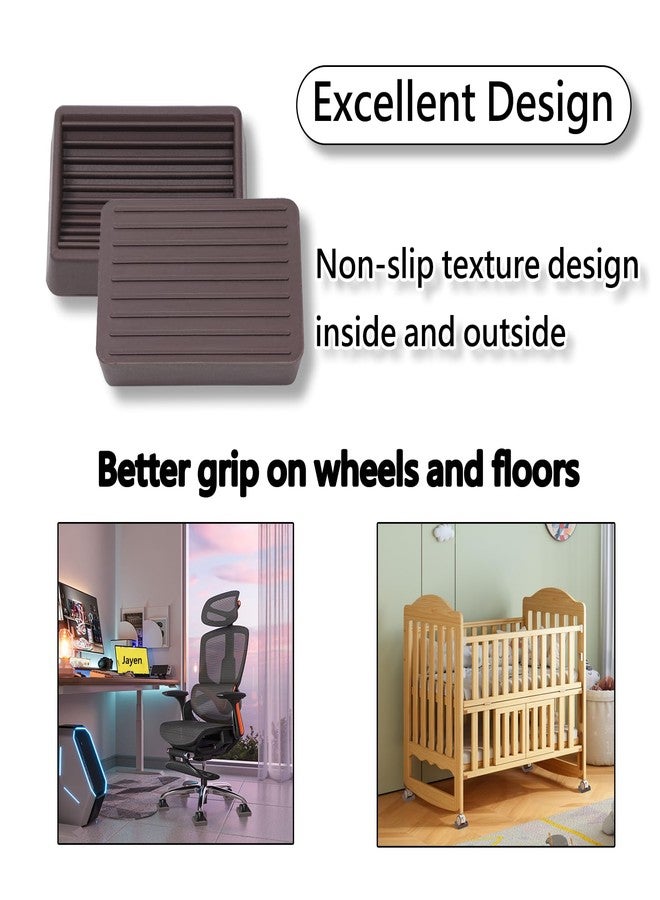 Jayen Furniture Wheels Caster Cups, Non-Slip Rubber Bed Frame Stopper Floor Protector for Any Furniture with Wheels -4 Pack - Image 2