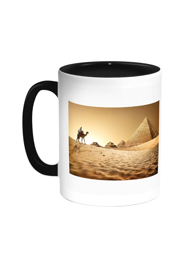 RYN The Pyramids Of Egypt Printed Coffee Mug Black/White 11ounce