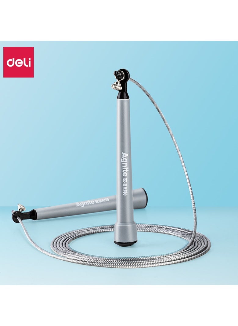 Deli - Agnite F4137 Speed Jump Rope, Adjustable Steel Cable With 360° Swivel Bearings, Lightweight Aluminum Handles For Crossfit, Boxing, And Fitness Training. - Image 1