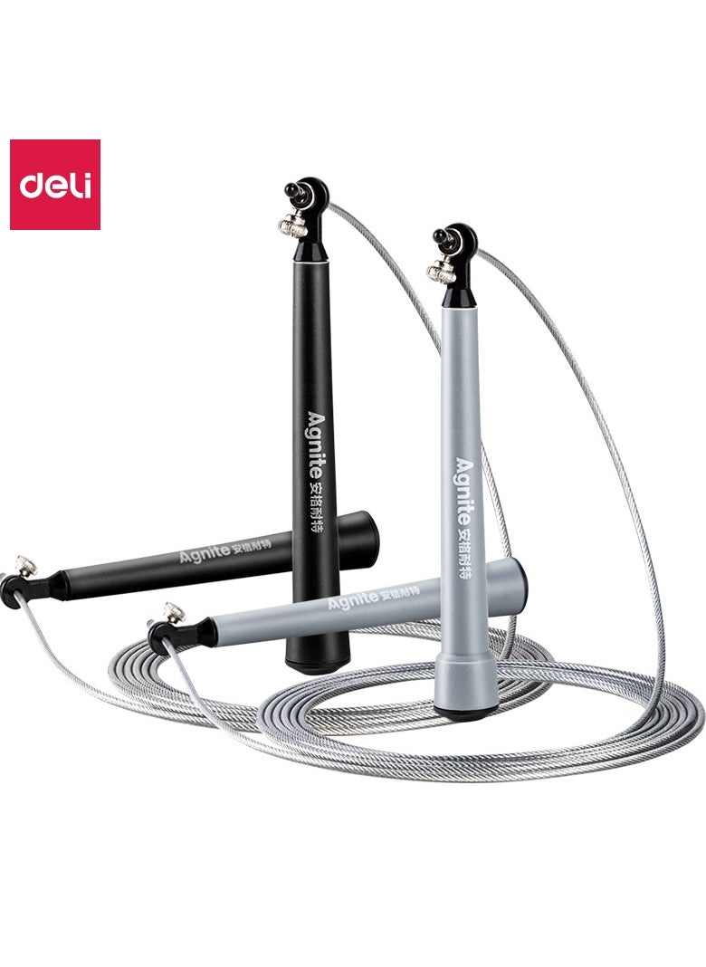Deli - Agnite F4137 Speed Jump Rope, Adjustable Steel Cable With 360° Swivel Bearings, Lightweight Aluminum Handles For Crossfit, Boxing, And Fitness Training. - Image 1