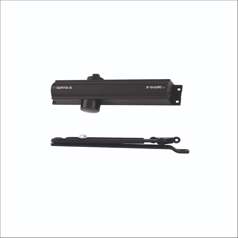 B-GUARD BGUARD Door Closer Aluminium and Wooden Door Hydraulic Easy Installation 2 Speed Overhead Door Closer Weight Capacity Upto 80kg Black - Image 1