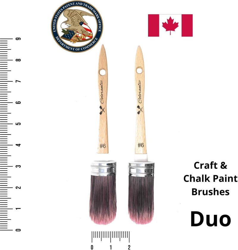 Colorantic | Round and Oval Chalk Based Paint Natural Brush | Art and Craft Home Decor (Bundle of 2 Oval Purple Brushes #6) - Image 1