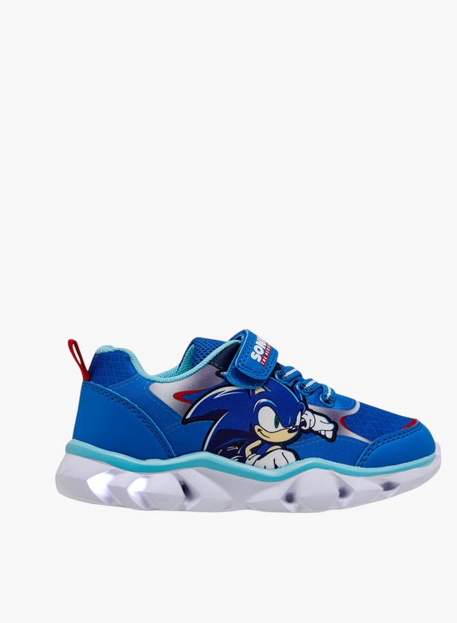 SONIC Boys the Hedgehog Print Sneakers with Hook and Loop Closure - Image 3