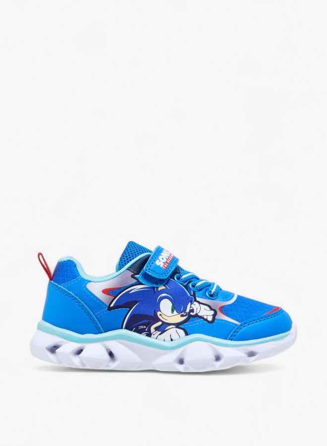 SONIC Boys the Hedgehog Print Sneakers with Hook and Loop Closure - Image 4