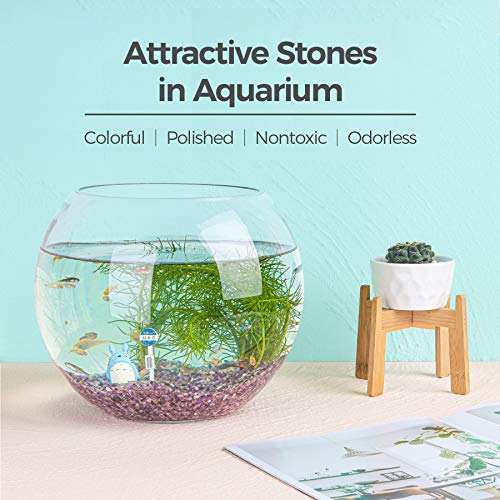 T4U Tumbled Chips Stones Crushed Crystal Quartz 1 LB, Irregular Shaped Gravels Pebbles Healing Stones, DIY Smoothed Rock for Potted Plant,Resin Art,Vase Fillers Aquarium Gravel Rocks (Amethyst) - Image 4