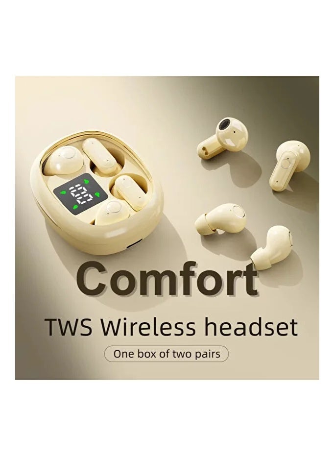 Dual Wireless Earphones Wireless Bluetooth Headphones Hifi Sound Low Latency Noise Reduction Earbuds White Purple Black - Image 1