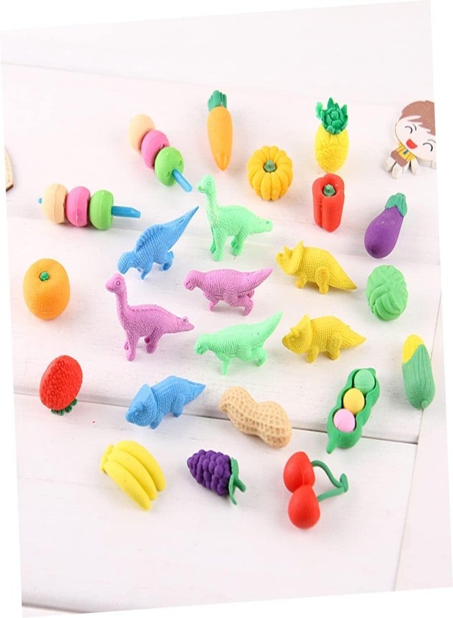 Brille Bee Colorful Mini Fruits & Vegetables Tiny Foods Vegetable Fruit Eraser (100) - Image 2