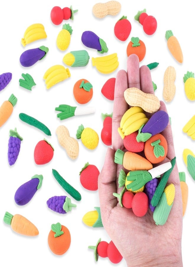Brille Bee Colorful Mini Fruits & Vegetables Tiny Foods Vegetable Fruit Eraser (100) - Image 1