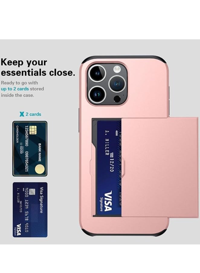 iPhone 15 Pro Max/15 Plus/15 Pro/15 Shockproof Phone Case, Phone Case with Sliding Card Slot, Double Protection Phone Case - Image 3