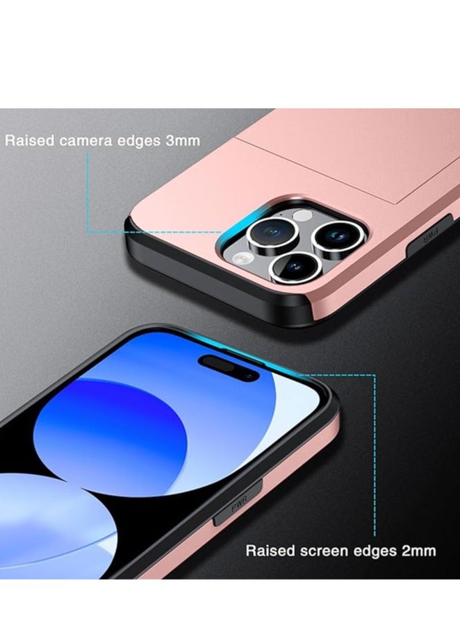 iPhone 15 Pro Max/15 Plus/15 Pro/15 Shockproof Phone Case, Phone Case with Sliding Card Slot, Double Protection Phone Case - Image 4