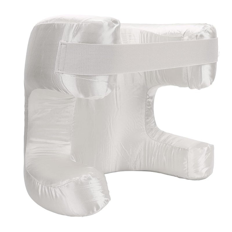 Ergonomic Silk Beauty Pillow For Back Sleepers White Memory Foam Face Pillow - Image 5