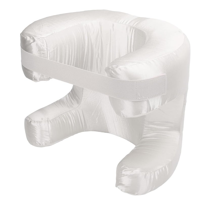 Ergonomic Silk Beauty Pillow For Back Sleepers White Memory Foam Face Pillow - Image 3