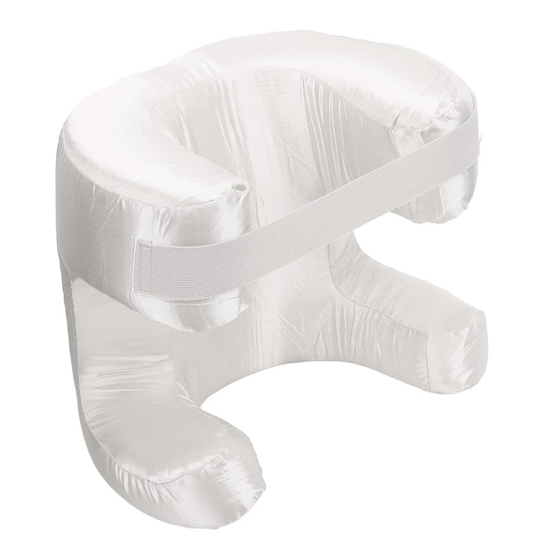 Ergonomic Silk Beauty Pillow For Back Sleepers White Memory Foam Face Pillow - Image 2