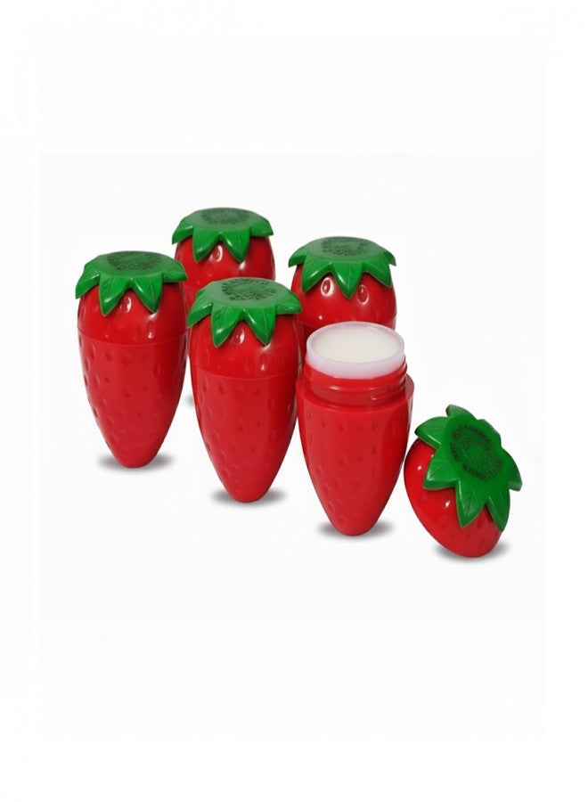 Urban Threads The Cutest Hydration! Strawberry-shaped lip balms for irresistibly smooth, sweet-smelling lips. 5-pack deal - Image 1