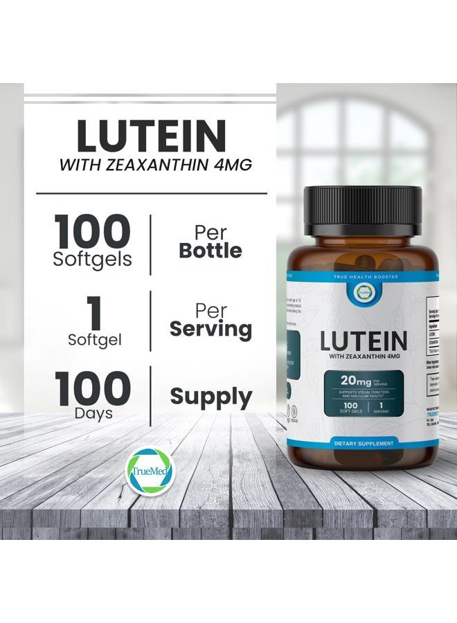 TRUEMED Lutein 20mg with Zeaxanthin 4mg - Eye health supplement that improves visual clarity, filters blue light and improves macular health.Antioxidant formula for daily retinol. - Image 5