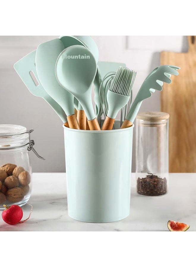 Canjiangjun Silicone Spatula Set Of 9 Non-Stick Pan Utensils Including Spatula, Ladle, Soup Spoon, Strainer, Noodle Scoop, Baby Food Spoon, And Kitchen Utensils - Image 2