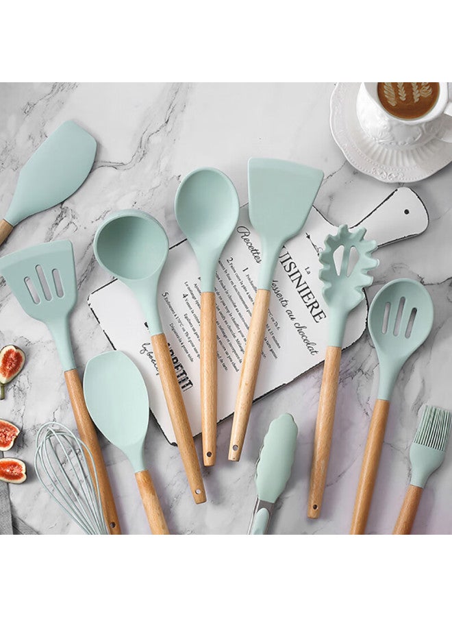 Canjiangjun Silicone Spatula Set Of 9 Non-Stick Pan Utensils Including Spatula, Ladle, Soup Spoon, Strainer, Noodle Scoop, Baby Food Spoon, And Kitchen Utensils - Image 3