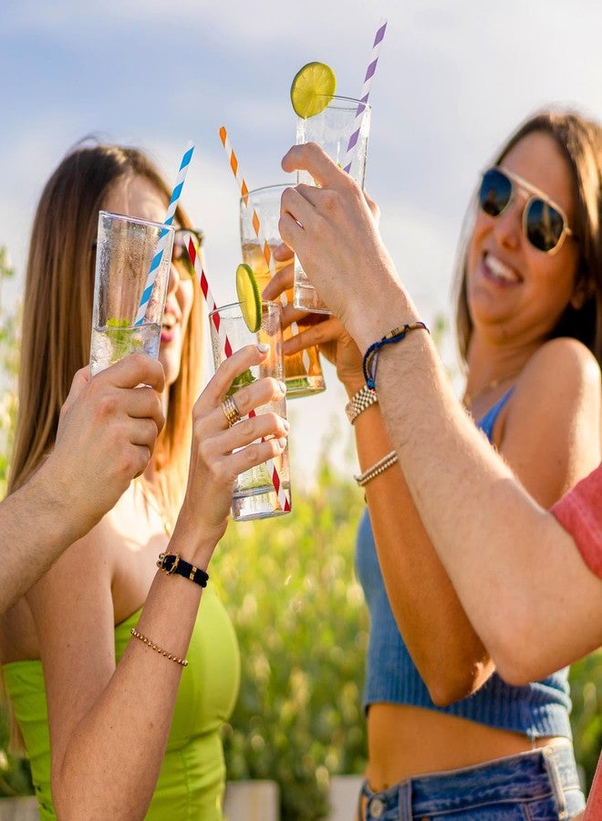 Tecbeauty 200Pcs Biodegradable Straws, 10 Colors Striped Paper Straws, Disposable Drinking Straws for Cocktail, Coffee, Lemonade - Image 5
