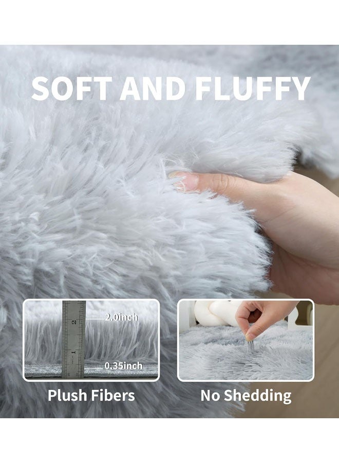 Optico Area Rugs for Living Room, High Pile Fluffy Carpet for Bedroom, Geometric Plush Fluffy Rugs, Extra Soft Carpet Moroccan Rugs for Bedroom Living Room Dorm Kids, High Pile Shaggy Floor Rug Decor Kids Room, Nursery, Home Decor - Image 3