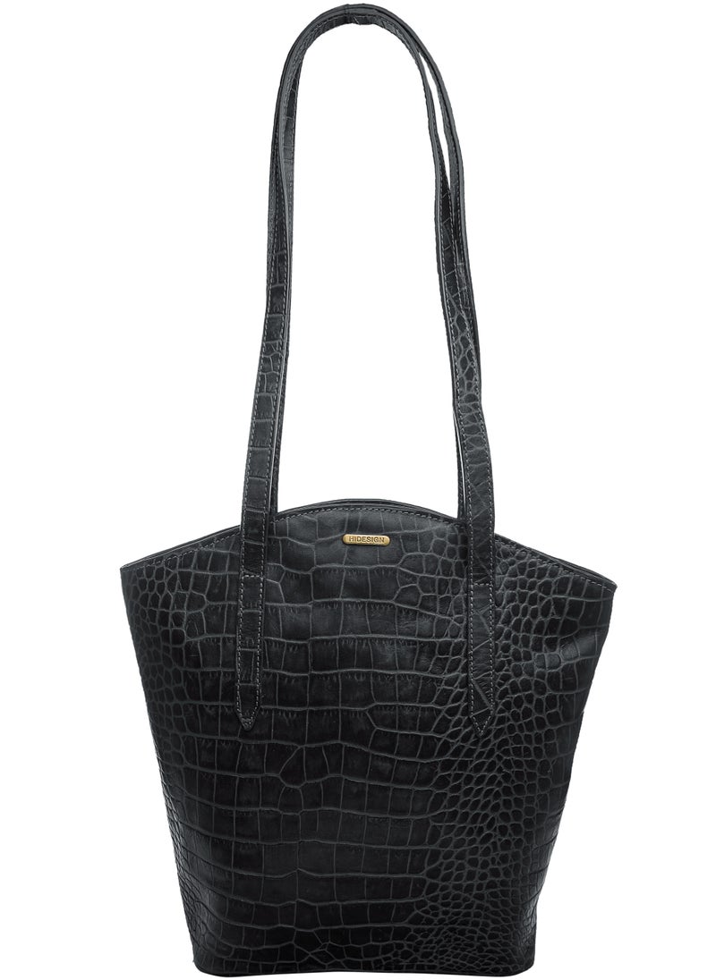 Hidesign - Hidesign Bonn Women's Black Croco Leather Handbag – Elegant Designer Shoulder Bag - Image 1