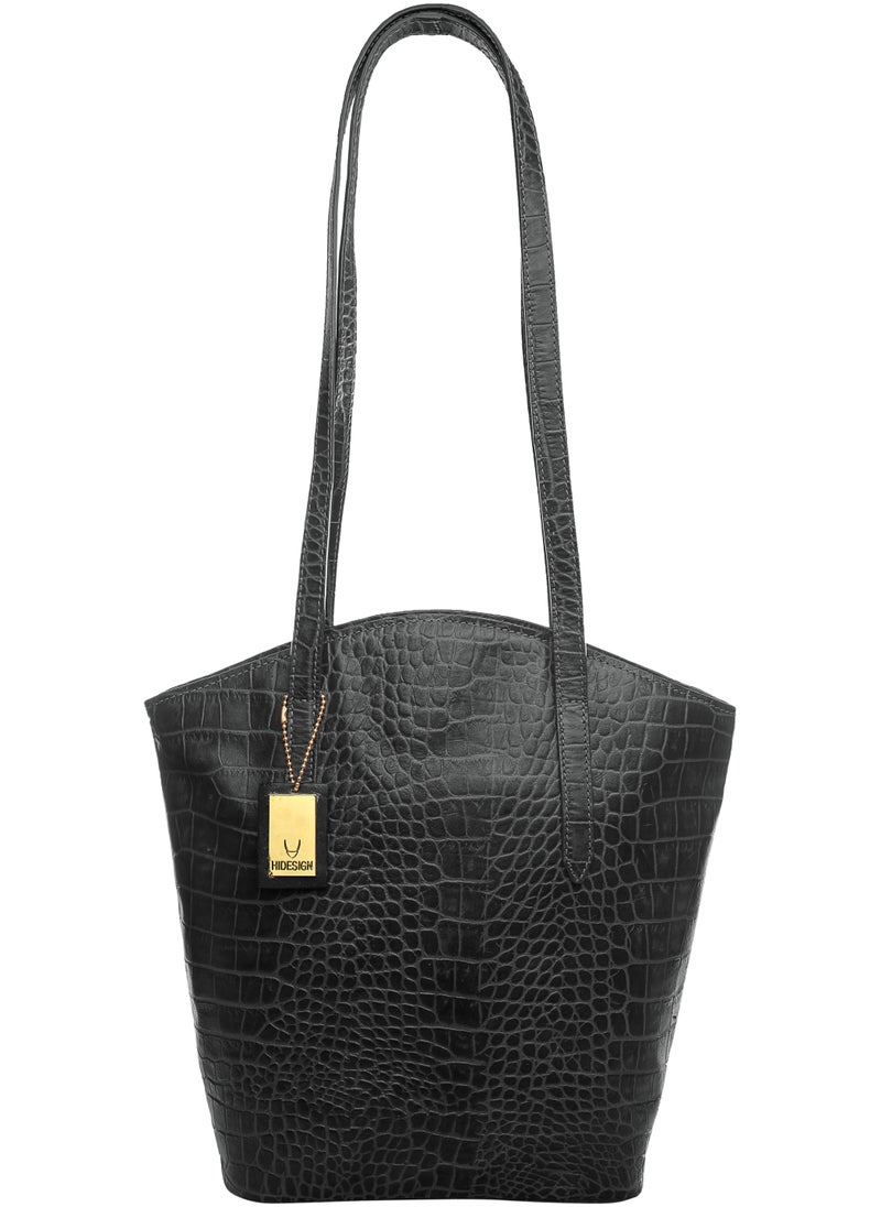 Hidesign - Hidesign Bonn Women's Black Croco Leather Handbag – Elegant Designer Shoulder Bag - Image 1