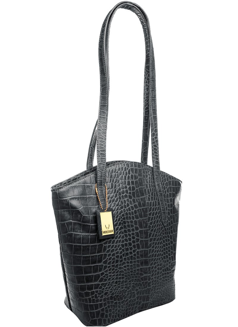 Hidesign - Hidesign Bonn Women's Black Croco Leather Handbag – Elegant Designer Shoulder Bag - Image 1