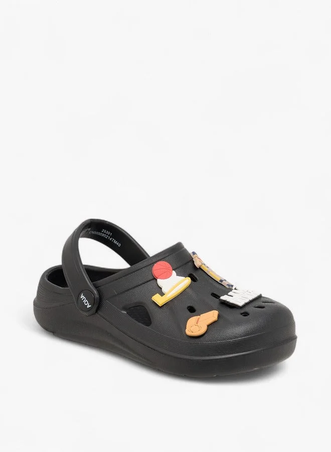 Aqua Boys Jibbitz Detail Clogs with Backstrap