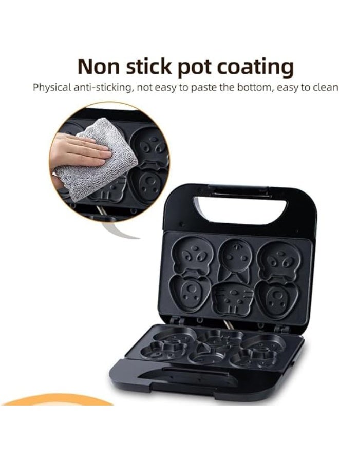 Magic Animal Waffle Maker Make 6 Different Cat Dog Shaped Pancakes Electric Non-stick Waffler - Image 2
