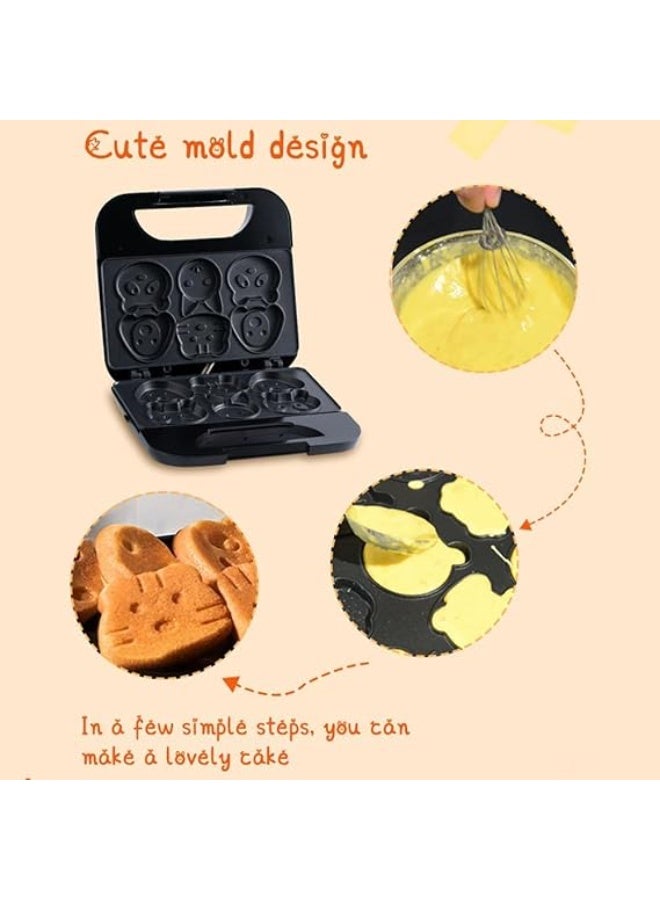 Magic Animal Waffle Maker Make 6 Different Cat Dog Shaped Pancakes Electric Non-stick Waffler - Image 3
