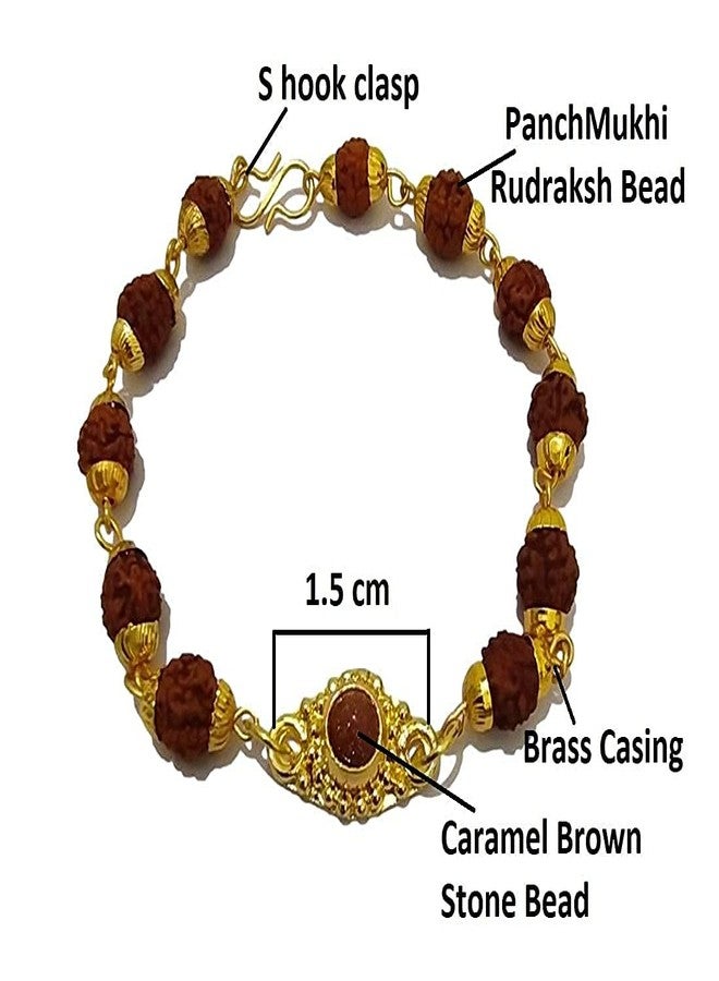 athizay Rudraksha Bracelet For Men | Boys panchmukhi rudraksh Bead mens bracelets - Image 2