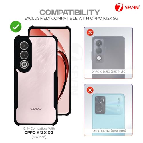 7-Seven 7SEVEN® Ipacky Back Cover for Oppo K12x 5G Mobile Back Case Shock Proof Design Camera Edges Protection Crystal Clear Phone Case Precise Cutouts Matte Black Soft Bumper Phone Cover - Image 2