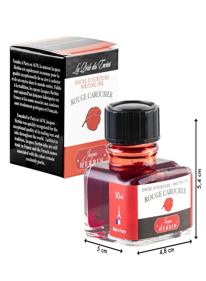Jacques Herbin Herbin "D" Ink Bottle (Rouge Caroubier - 30ML) 13022T - Image 2