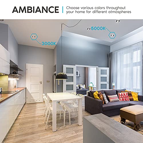 LUXRITE 3 Inch Square Ultra Thin LED Recessed Light with J-Box, 8W, 5 Color Options 2700K | 3000K | 3500K | 4000K | 5000K, Dimmable Wafer Light, 540 Lumens, Black Trim, Energy Star, IC Rated - Image 4