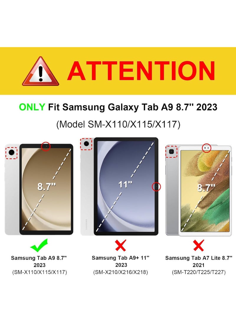 Case Cover for Samsung Galaxy Tab A9 8.7 inch(SM-X110 SM-X115 SM-X117) Air Slim Fit Shockproof Crystal TPU Protective Case Cover for Samsung Galaxy Tab A9 2023