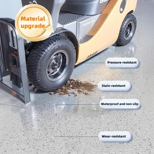 Myting Epoxy Colored Sand Floor Paint, Epoxy Floor Paint High Gloss Marble Effect Coating for Indoor and Outdoor, Wear-resistant and non-slip Self-leveling Coating Light Gray 35OZ(1KG) - Image 5