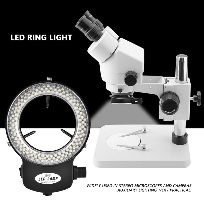 Microscope Camera 144 LED Beads Light Source Brightness Adjustable Ring Lamp   (Black) - Image 5