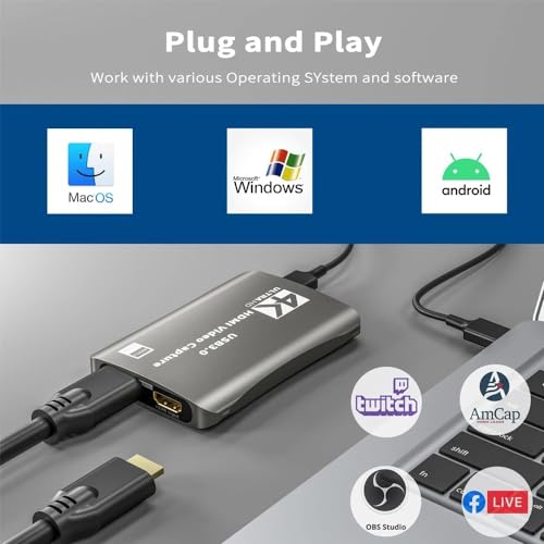 MICROWARE 4K HD Video Capture 1080P 60fps USB 3.0 Loop-Out HDMI-Compatible Capture Board Streaming for PS4 5 Nintendo Switch placa de captura - Image 3