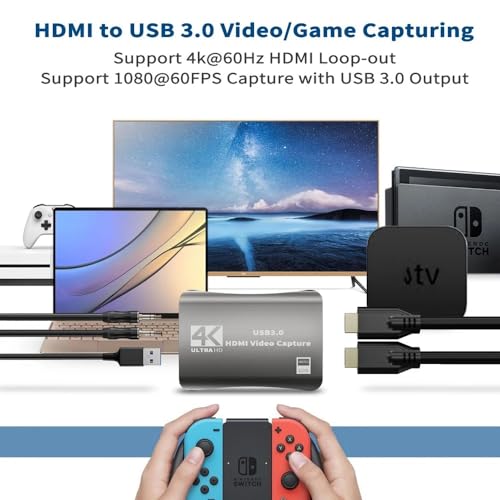 MICROWARE 4K HD Video Capture 1080P 60fps USB 3.0 Loop-Out HDMI-Compatible Capture Board Streaming for PS4 5 Nintendo Switch placa de captura - Image 4