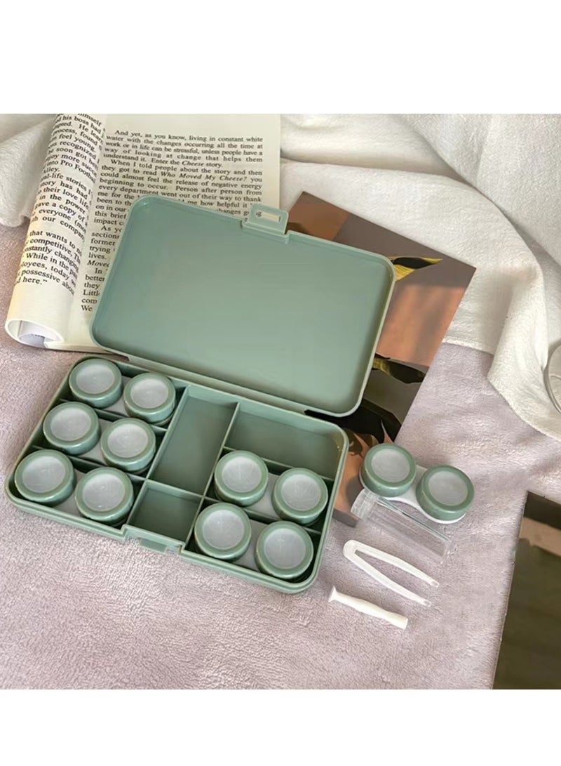 قطعة واحدة من علبة العدسات اللاصقة، عدسات لاصقة للسفر، حافظات منظمة كبيرة الحجم مع مجموعة أدوات لاصقة - Image 3