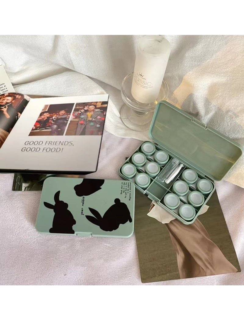 قطعة واحدة من علبة العدسات اللاصقة، عدسات لاصقة للسفر، حافظات منظمة كبيرة الحجم مع مجموعة أدوات لاصقة - Image 1