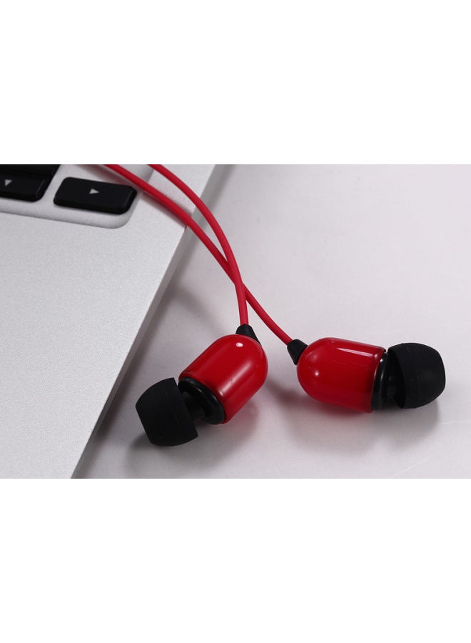 3 M Sound Card Monitor Headset Anchor Live Broadcast Computer Electronic Organ Mp3 Universal Headset 3.5mm Wired In-ear-Color:Red Ear Cap Earphone Clip  - Image 2