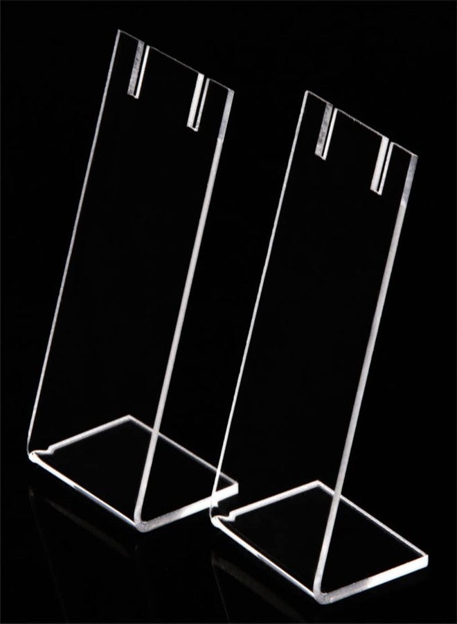 GSHLLO 4 Pcs Clear Acrylic Jewelry Display Stands Single Pair Earring Holders L Shape Necklace Display Racks Small Ear Stud Organizer - Image 1