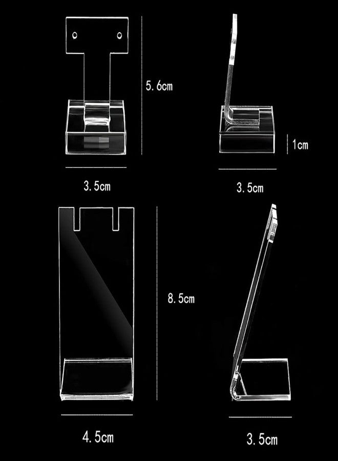 GSHLLO 4 Pcs Clear Acrylic Jewelry Display Stands Single Pair Earring Holders L Shape Necklace Display Racks Small Ear Stud Organizer - Image 2