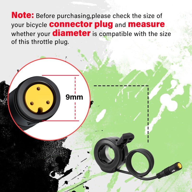 E-Mangue 3 Pin Female Ebike Thumb Throttle for Bafang BBS01B BBS02B BBSHD Mid Drive Motor, Speed Control Finger Throttle for Bafang Conversion Kit - Image 2