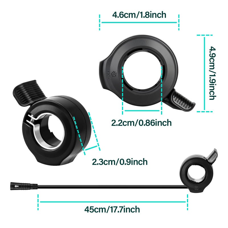 E-Mangue 3 Pin Female Ebike Thumb Throttle for Bafang BBS01B BBS02B BBSHD Mid Drive Motor, Speed Control Finger Throttle for Bafang Conversion Kit - Image 4