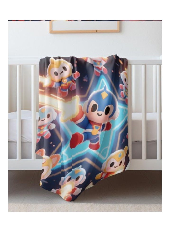 عام بطانية رقيقة من الفانيلا الكرتونية للأطفال أو الطلاب (دافئة ومريحة ومناسبة للنوم والألعاب) 100 سم * 150 سم - Image 1